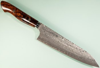 Nigara R2 Anmon Damascus Gyuto 200mm Ironwood