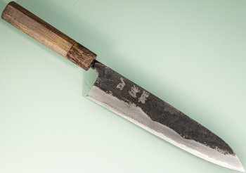 Takeo Murata Aogami 1 Wa-Gyuto 215mm gelb stabilisiert mit Ring