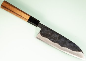 Hatsukokoro Sumi Blue2 Kurouchi Wa-Santoku 170mm Teak