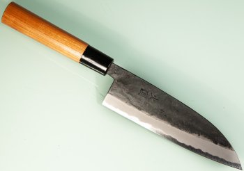 Hinokuni Shirogami 1 Wa-Santoku 150mm Kurouchi