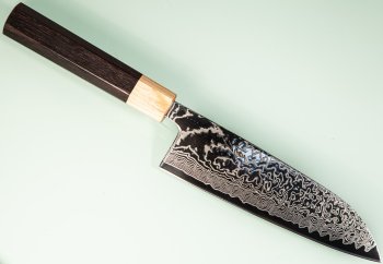 Tsunehisa SLD Damascus polished Wa-Santoku 170mm RWO