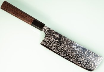 Hatsukokoro Ginga ATS-34 Nickel Damascus Wa-Nakiri 165mm Wenge