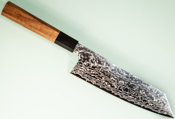 Hatsukokoro Ginga ATS-34 Nickel Damascus Wa-Bunka 185mm Teak