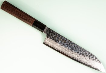 Hatsukokoro VG10 Damascus Tsuchime Wa-Santoku 180mm Wenge