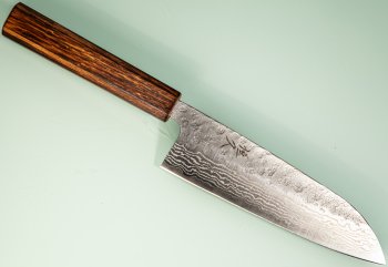 Tsunehisa 440C Dama Washiji Wa-Santoku 170mm Oak