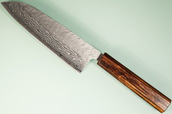 Tsunehisa 440C Dama Washiji Wa-Santoku 170mm Oak