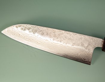 Tsunehisa 440C Dama Washiji Wa-Santoku 170mm Oak