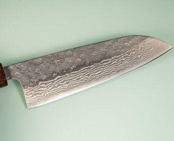 Tsunehisa 440C Dama Washiji Wa-Santoku 170mm Oak