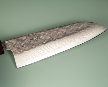 Tsunehisa 440C Dama Washiji Wa-Santoku 170mm Oak