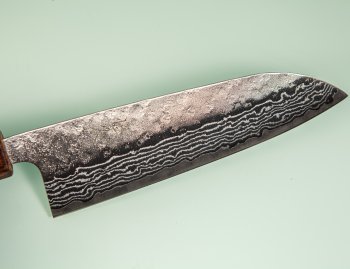 Tsunehisa 440C Dama Washiji Wa-Santoku 170mm Oak