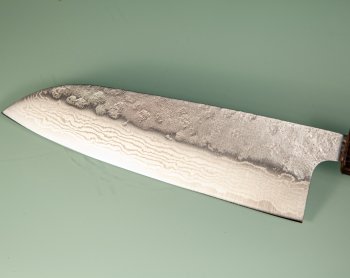 Tsunehisa 440C Dama Washiji Wa-Santoku 170mm Oak