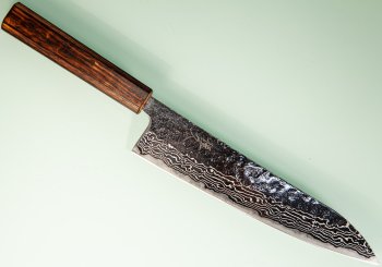 Tsunehisa 440C Dama Washiji Mirror Wa-Gyuto 215mm Oak