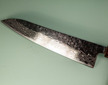 Tsunehisa 440C Dama Washiji Mirror Wa-Gyuto 215mm Oak