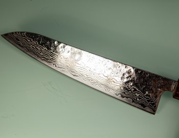 Tsunehisa 440C Dama Washiji Mirror Wa-Gyuto 215mm Oak